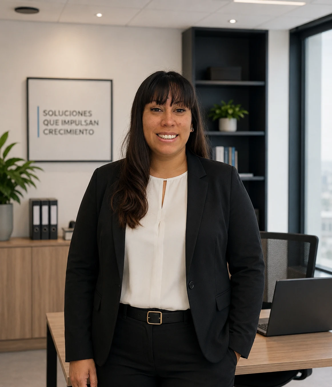 Mayra Giménez en su espacio de trabajo